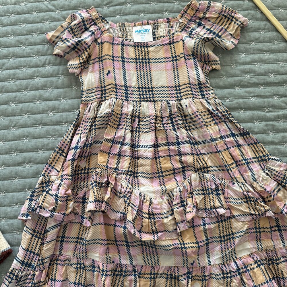 Minnie Mouse 4T Pink Gingham Ruffle Dress